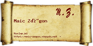 Maic Zágon névjegykártya